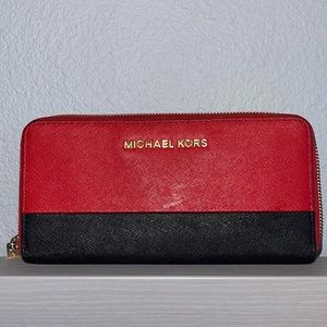 Michael Kors red and black wallet